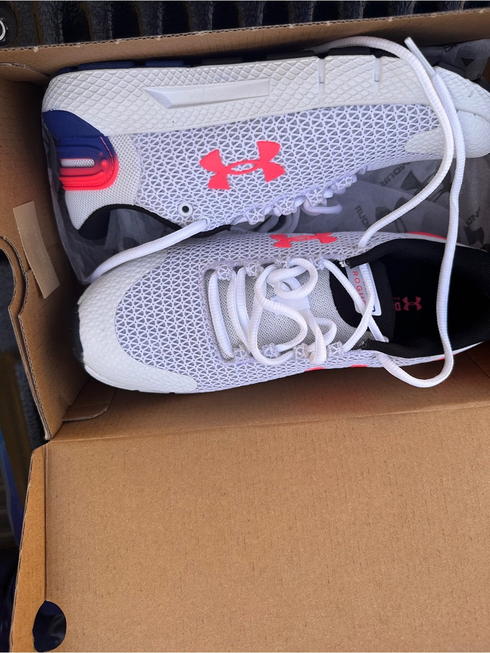 Under Armour Women’s White Sneakers with Pink Logo